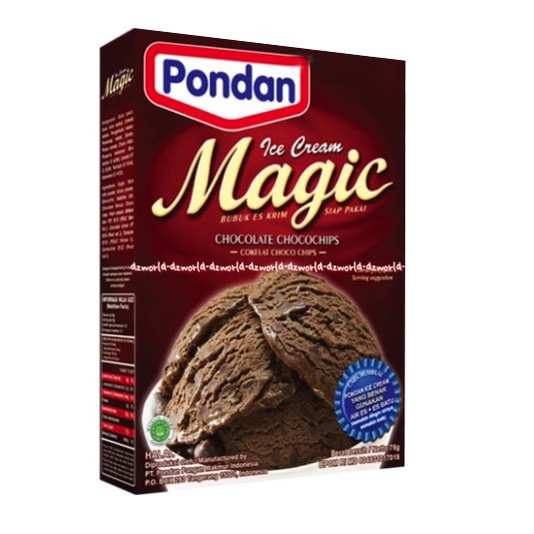 Pondan Ice Cream Magic 160g Cokelat Choco Chips Vanilla Strawberry Kisimis Moka Tepung membuat Eskrim