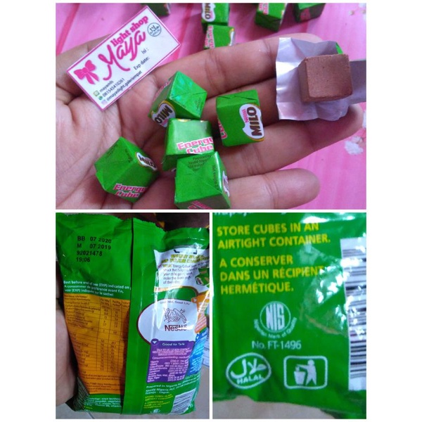 Milo cube isi 100pc permen milo snack coklat susu import halal murah candy milk