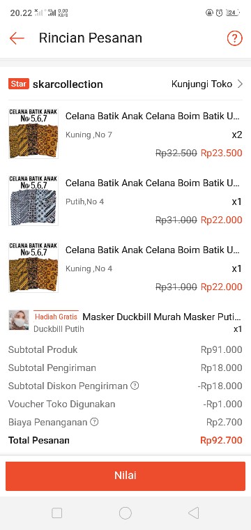 Celana Batik Anak Celana Boim Batik Usia 9-14 Tahun