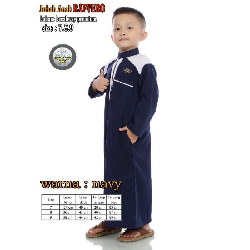 Jubah Anak Rafvero Usia 7 sampai 9 tahun - RAFVERO Original