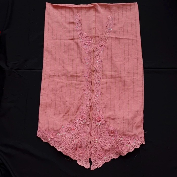 Kain Kebaya Encim Katun Bordir Modern SN51 : Kain Katun Serat Nanas