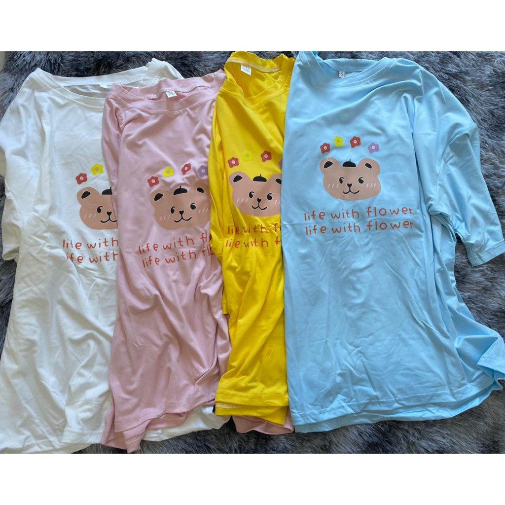 TC -Tshirt Oversize Wanita Motif Bear Chic  - 100% Import