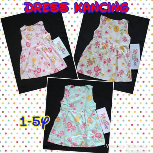 Dress Anak Kancing Baju  Anak Murah  Dress Katun Baju  