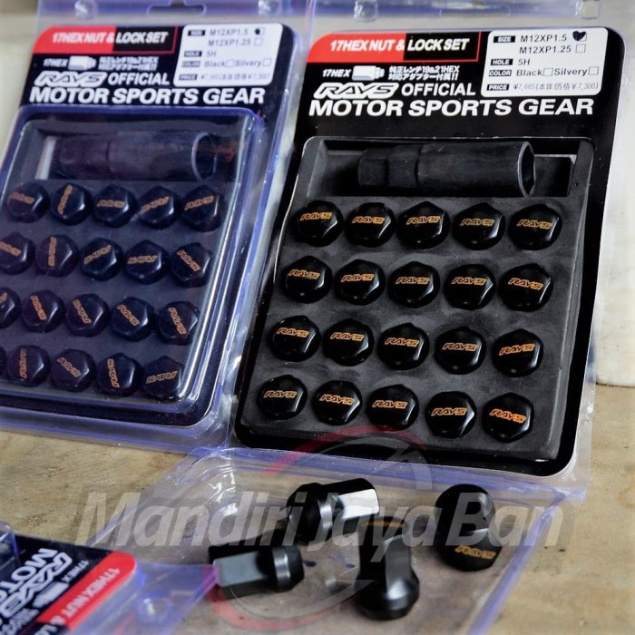 Mur Baut Rays Roda Variasi Racing Velg Mobil Warna Hitam Lug nut Enkei