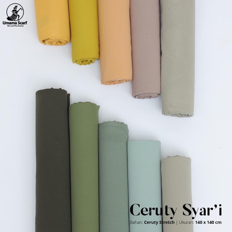 Syari Jilbab segi empat Crepe High Quality new 140x140CM KLIM Jahit Tepi