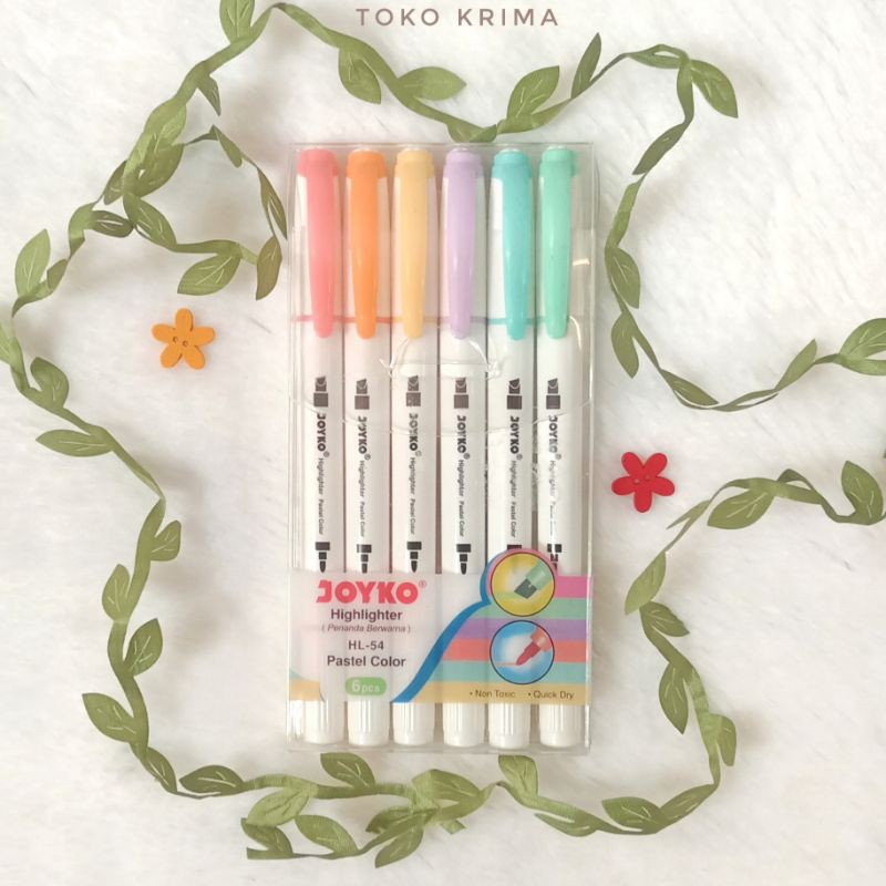 

Joyko Highlighter Set Pastel Dual Tip HL-54