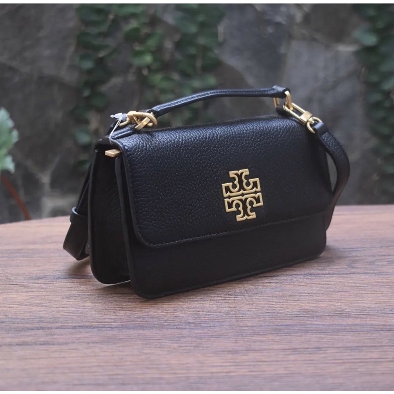 TB BRITTEN MINI FLAP TOP HANDLE BLACK