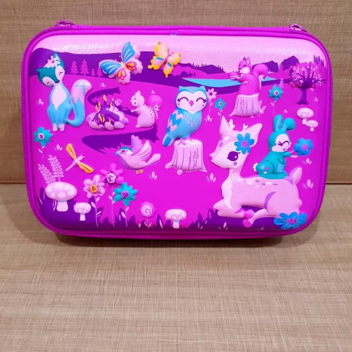 

IREADYl Tempat Pensil Alat tulis Organizer Smiggle Hardcase Waterproof 3D - Ungu ICLQl