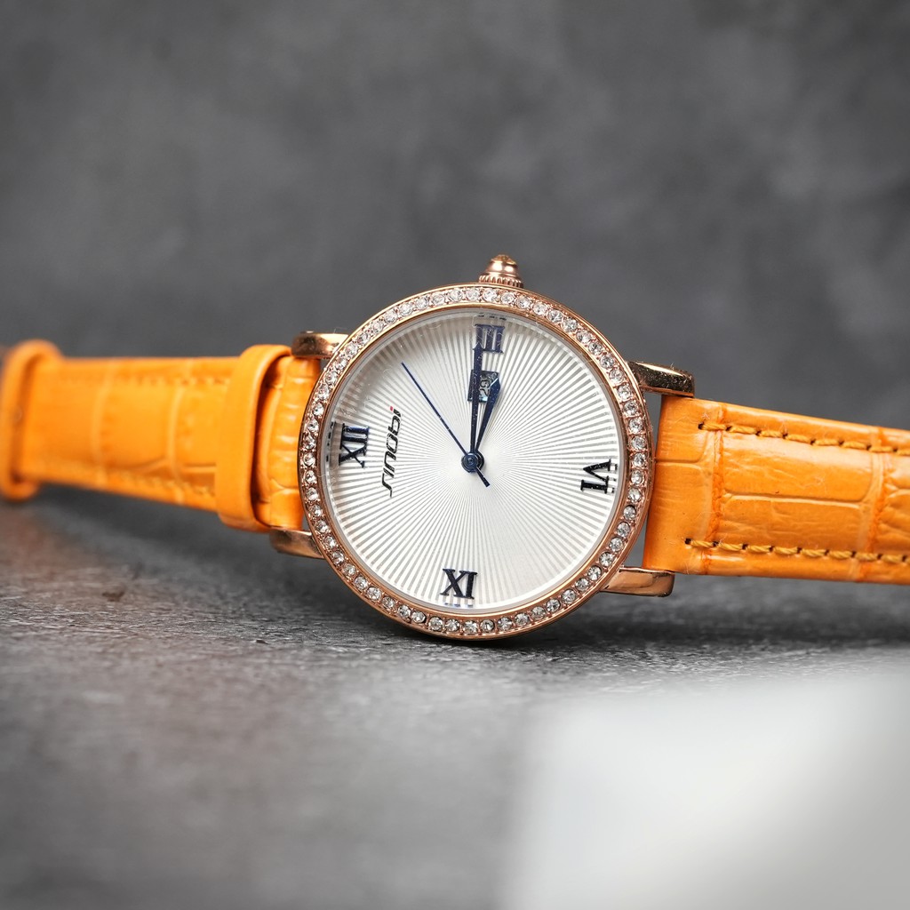 Sinobi Jam Tangan Kulit Wanita SS21 9528 Kuning