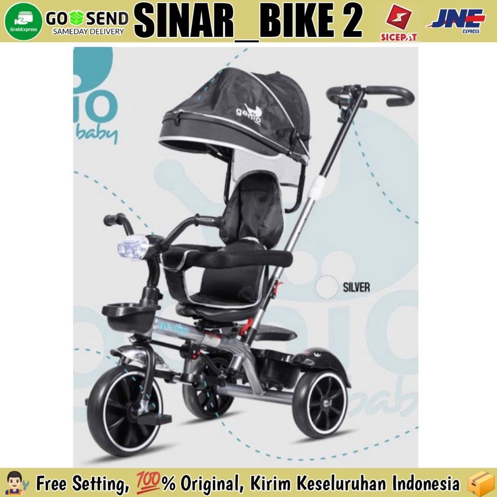 Sepeda Anak Roda Tiga GENIO BABY CARRIAGES New Musik Kursi Bisa Di Putar