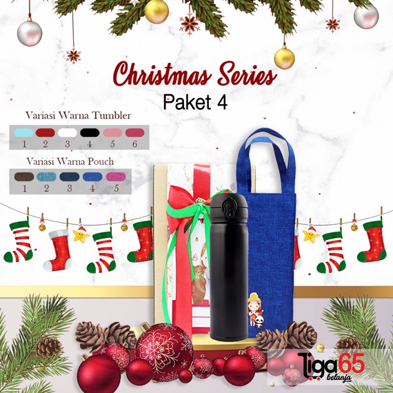 365 Paket Christmas Series Thermos + Pouch hampers goodies package