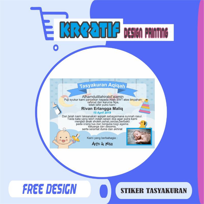 

Stiker Tasyakuran Kelahiran Aqiqah | Ulang Tahun | Murah | Bisa Custom | Proses Cepat | Gratis Design | (Isi 100 Pcs)