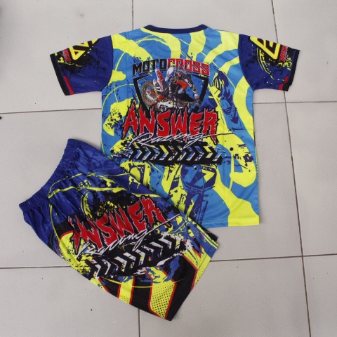 edisi spesial setelan baju balap motor cross anak