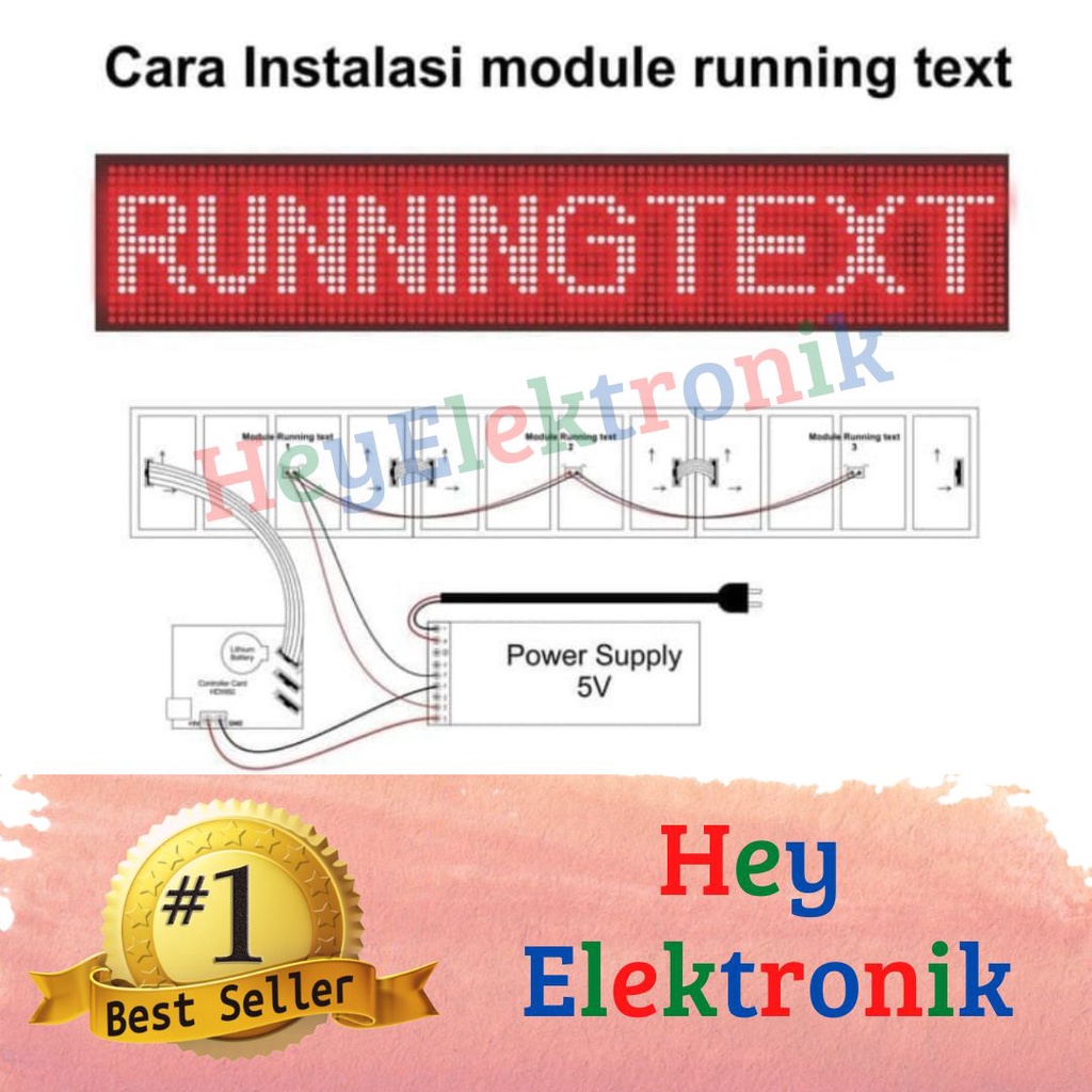 Panel Module Model Led P10 Hijau FullOutdoor SMD Running Text