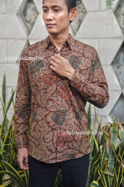 Sidamuliya Batik Kemeja Pria Slimfit Premium Anhaga Lengan Panjang