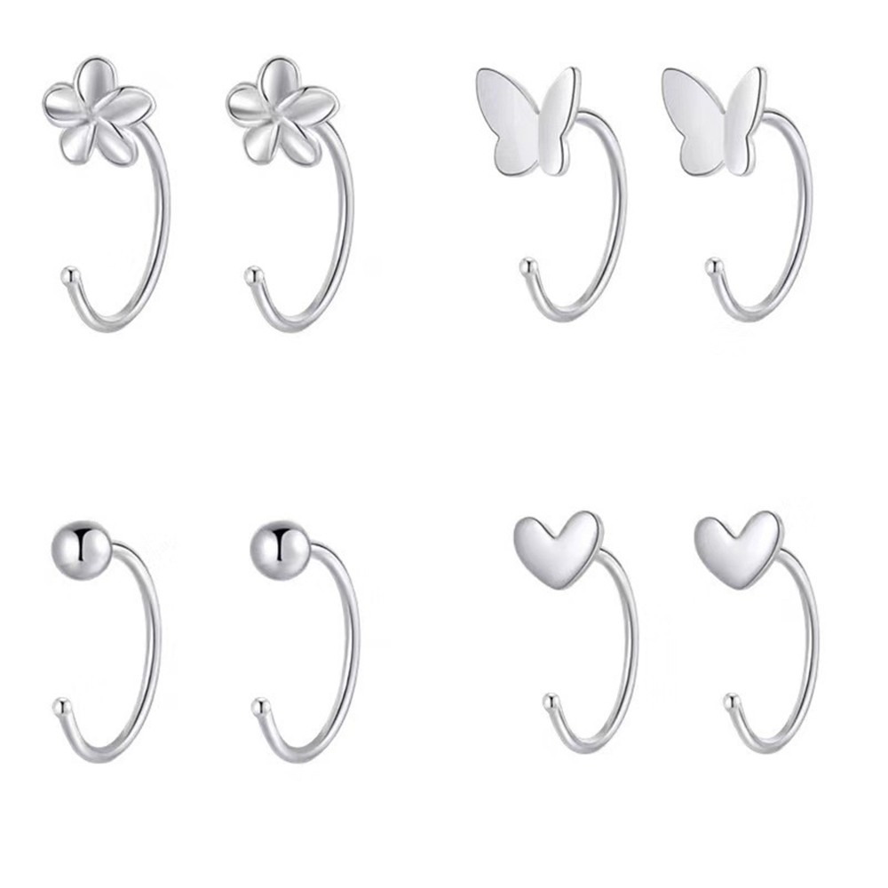 【COD Tangding】Butterfly Ball Heart Moon Star Shape Earrings Korea Fashion Accessories Jewelry