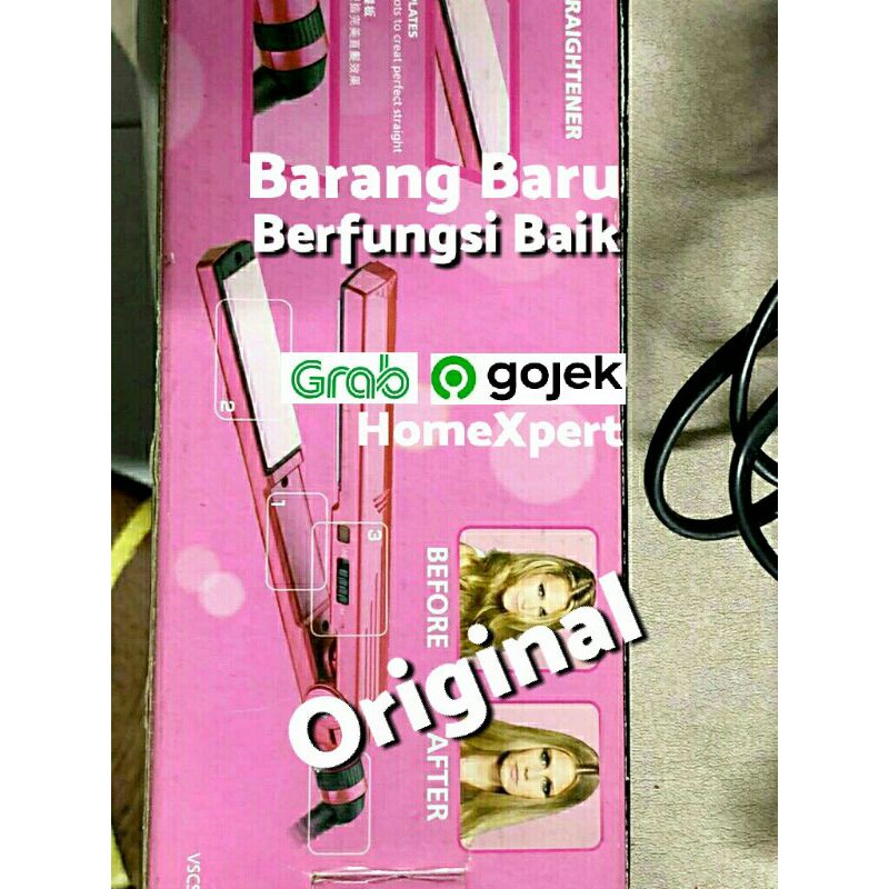 Vidal Sassoon VS Catok Catokan Hair Straightener Lurus Rambut Sasoon Sasson Pink Maroon Ori Baru