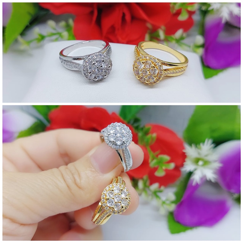 Cincin Xuping mata full lapis emas perhiasan wanita 0114-0118