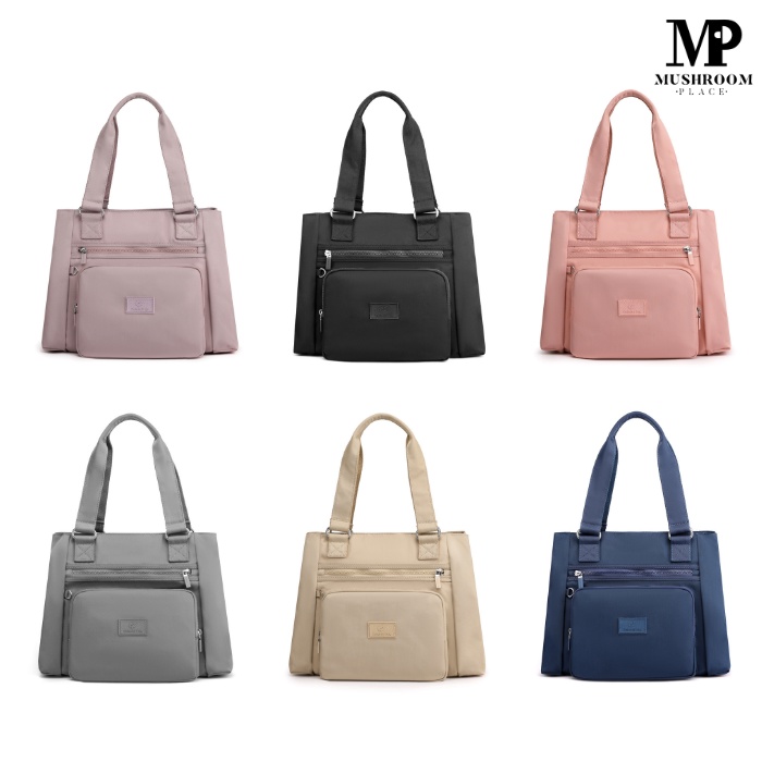 Totebag Wanita Resleting Warna Pastel | Tas Jinjing Kerja Cewek Serbaguna Cantik Bahan Nilon | Ladies Shoulder Bag Colorful Colourful Fox CF 442