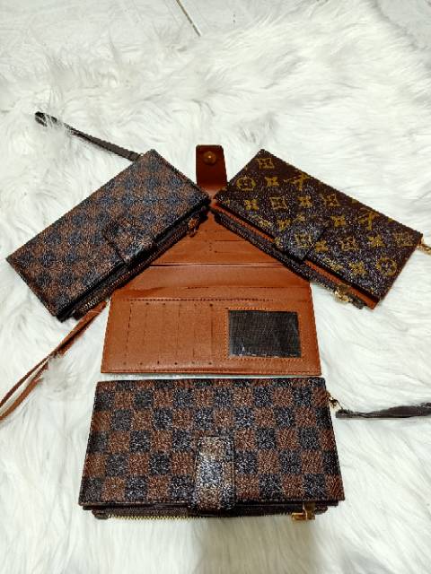 A-ZAHRA 013,014,015 DOMPET LV DAMIER DAN MONO ADA TALI PEGENGAN DOMPET ELEGAN