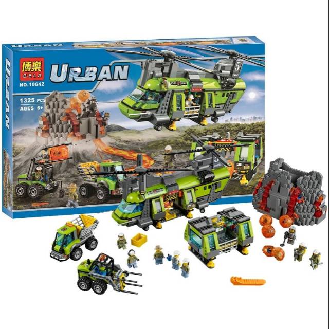 Lego City Bela Urban 10642 Volcano Helicopter Heavy lift 1325 Pcs Super Jumbo