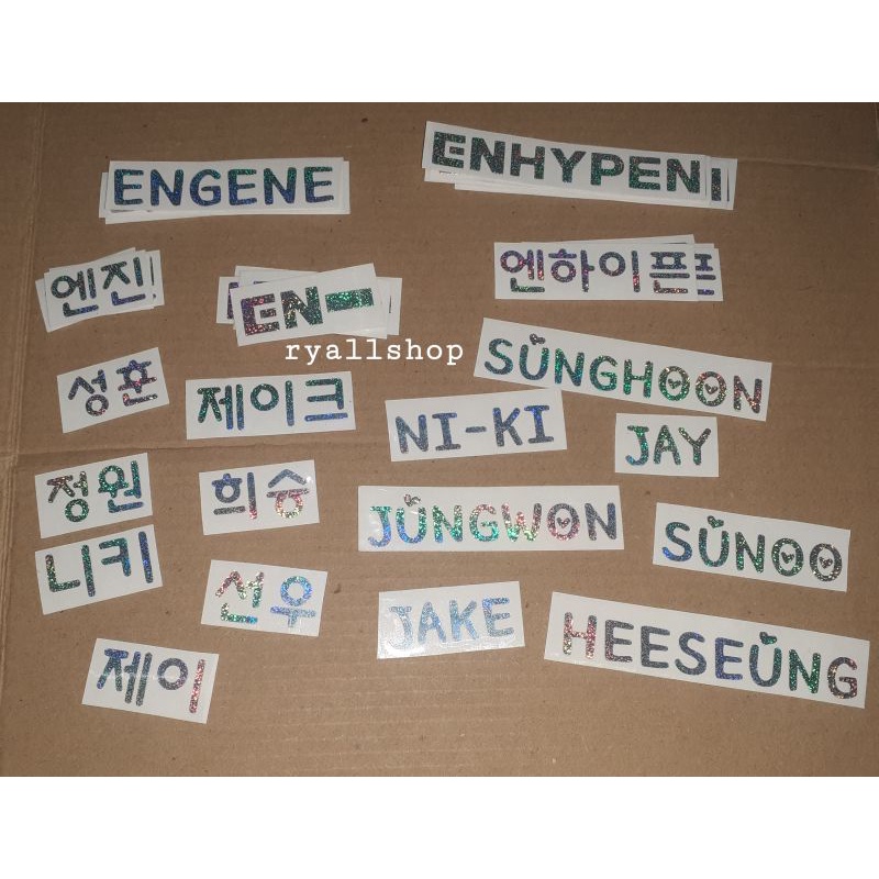 

Sticker Hologram Enhypen Logo Engene nama member