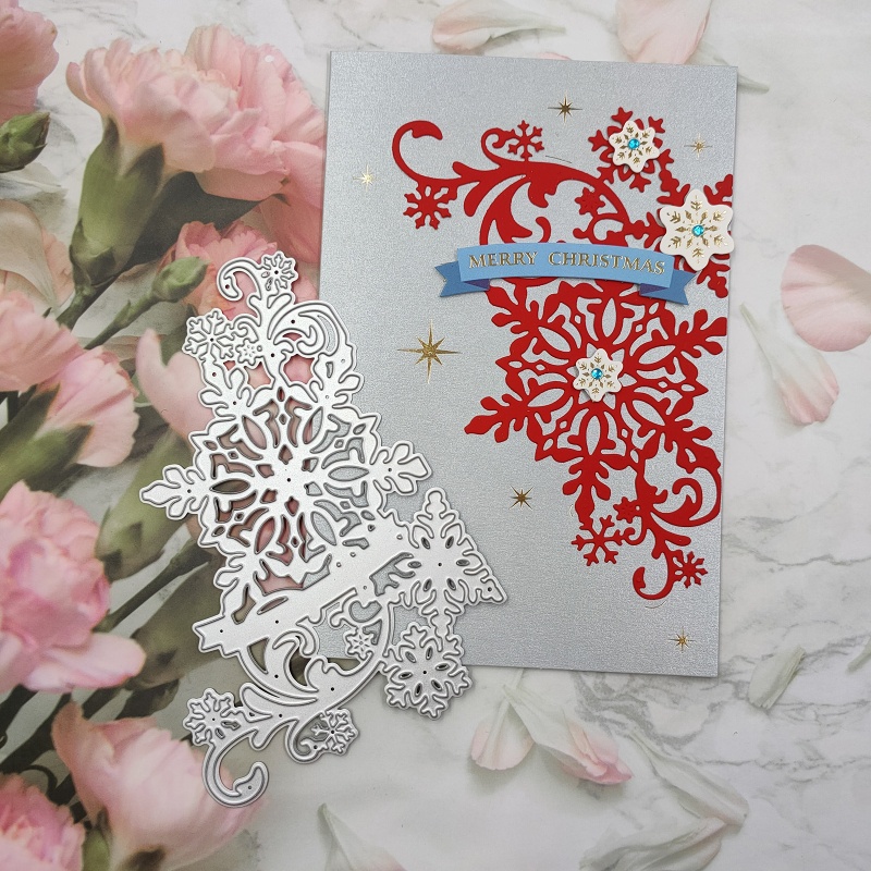 Zzz Cetakan Stensil Cutting Dies Motif Snowflake Natal Bahan Metal Untuk Scrapbook / Craft DIY / Dekor