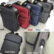 TAS GAOLEMA SELEMPANG SLEMPANG SPORT USB PORT HOLE FASHION SPORTY UNISEX MAN WOMAN