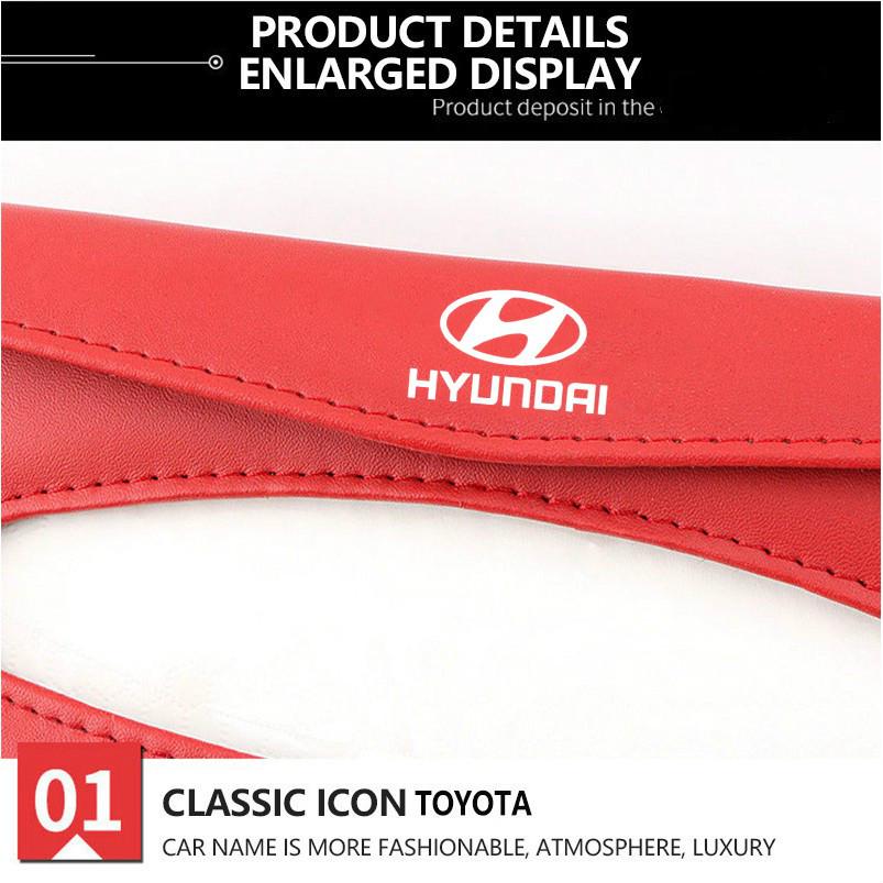 Kualitas Tinggi Universal Pelindung Matahari Mobil Tissue Box Holder PU Kulit Kotak Tisu Cover Case Aksesoris untuk Hyundai Logo Ioniq Hybrid Elantra Tucson Reina Santa fe Kona Accent