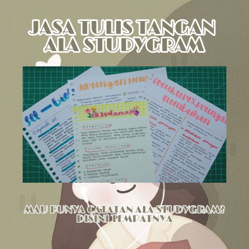 

Jasa Tulis Tangan ala Studygram / Resum/Merangkum / Binder B5 /Binder At