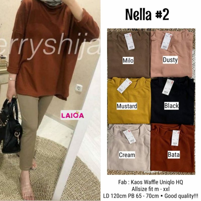 Nella top 2 atasan kaos oversize jumbo big size