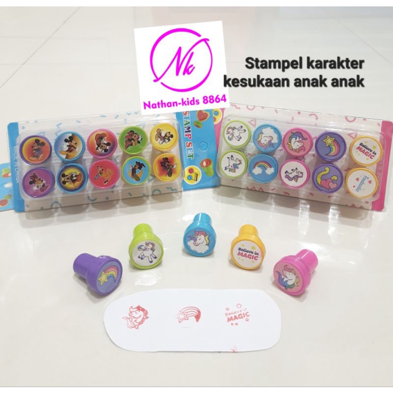 

Mainan Stempel Anak karakter Set isi 10pcs