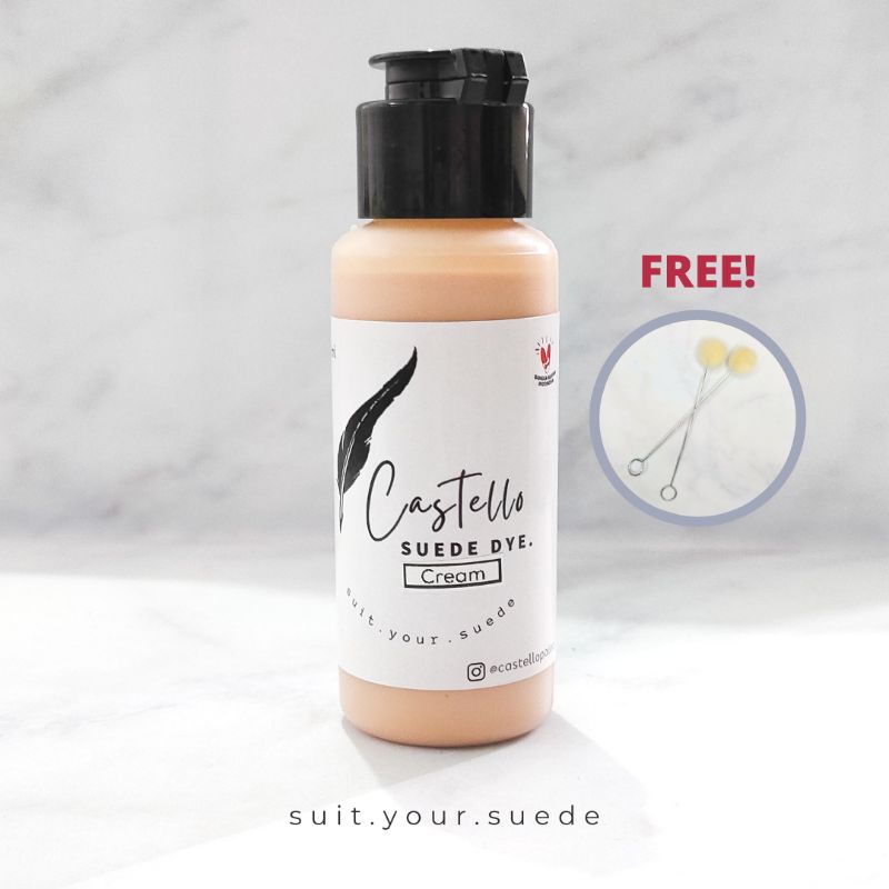 Castello suede dye CREAM tas sepatu suede nubuck kanvas