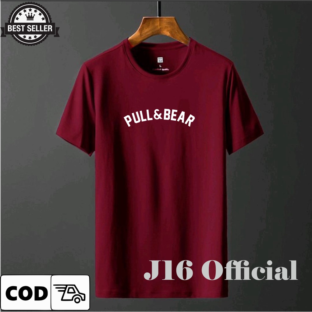 PULL&amp;BEAR T-shirt Kaos Pendek Pria Distro Bahan Cotton Combed 30s Premium