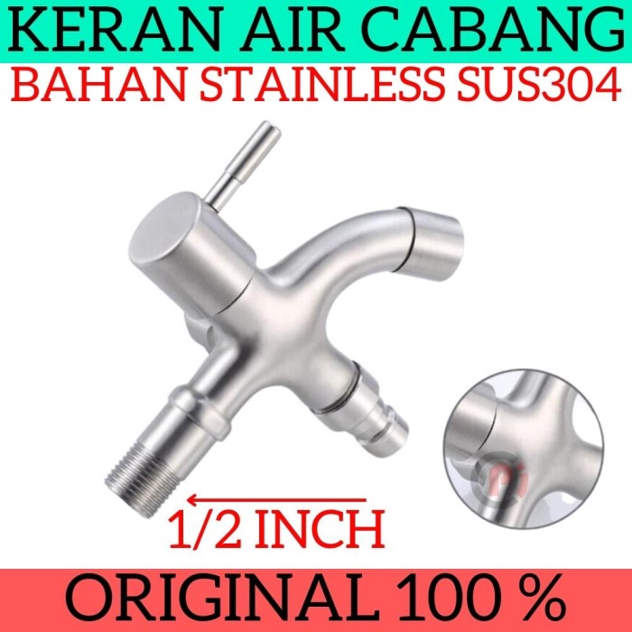 Kran Keran Cabang Shower Tembok FULL Stainless SUS304 Ukuran 1/2 Inci