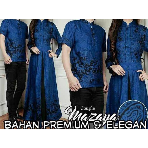 BARANG MURAH COUPLE MAZAYA BIRU MAZAYA MERAH MAROON COUPLE BATIK SARIMBIT