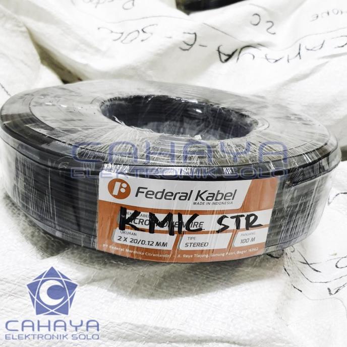 ~~~~~] Kabel Mic Federal 2x20 Stereo 100m Roll Hitam Baik 0,12mm Audio Mixer