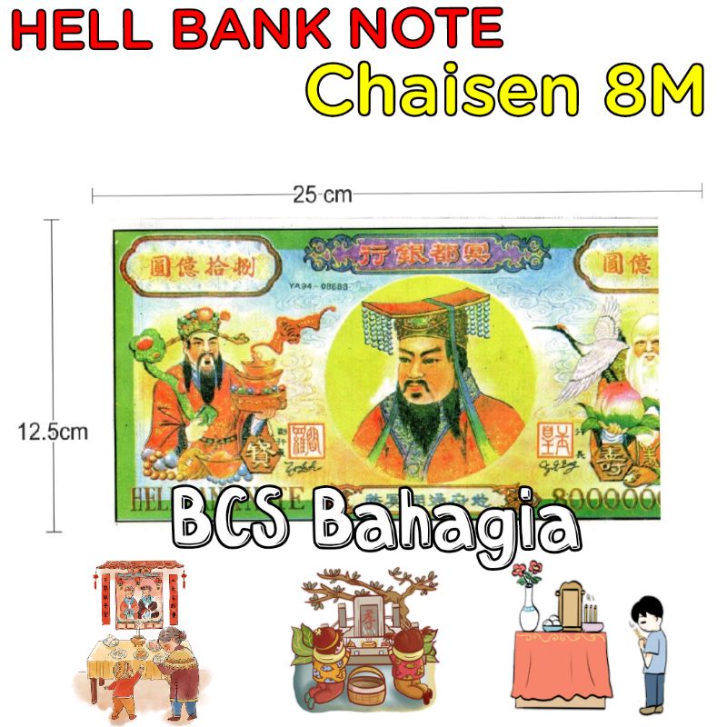 uang kertas duit untuk sembahyang leluhur ceng beng cepi ukuran besar / hell bank note sembahyang puja chit gwee dan kubur cheng beng qingming ceng bheng qing ming