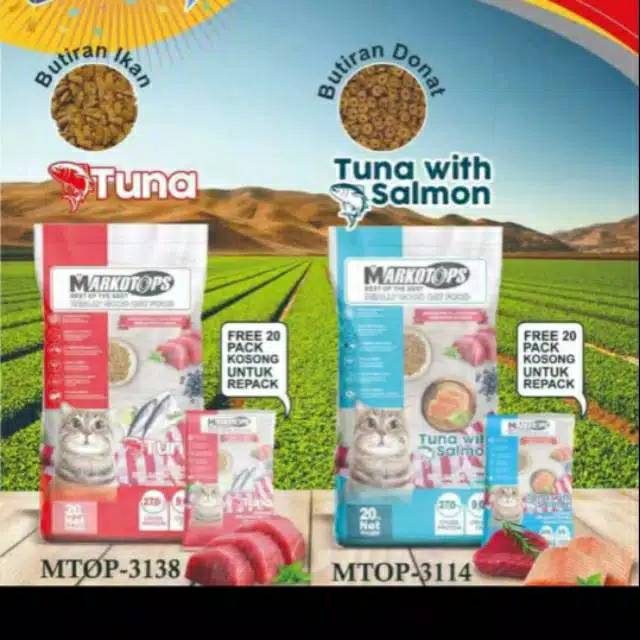 Markotop rasa tuna with salmon & tuna repack 1kg  makanan kucing