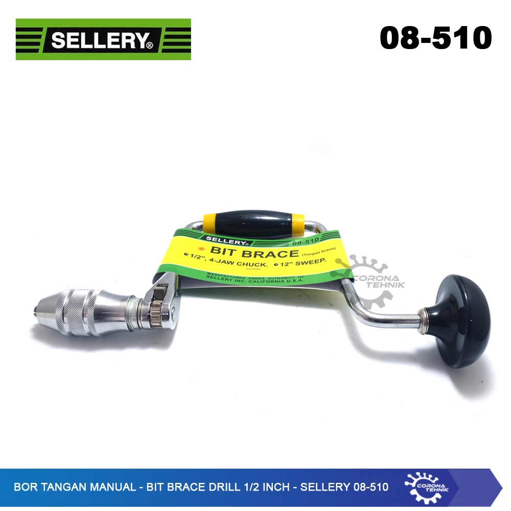 Sellery 08-510 - Bor Tangan Manual - Bit Brace Drill 1/2 Inch