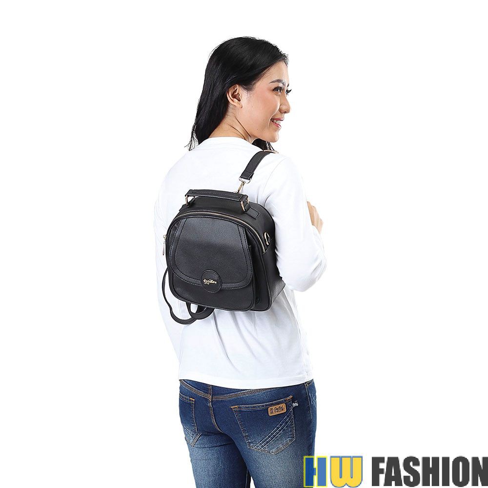 Kuzatura - KZR 970 Tas Ransel Wanita Hitam murah original cibaduyut keren