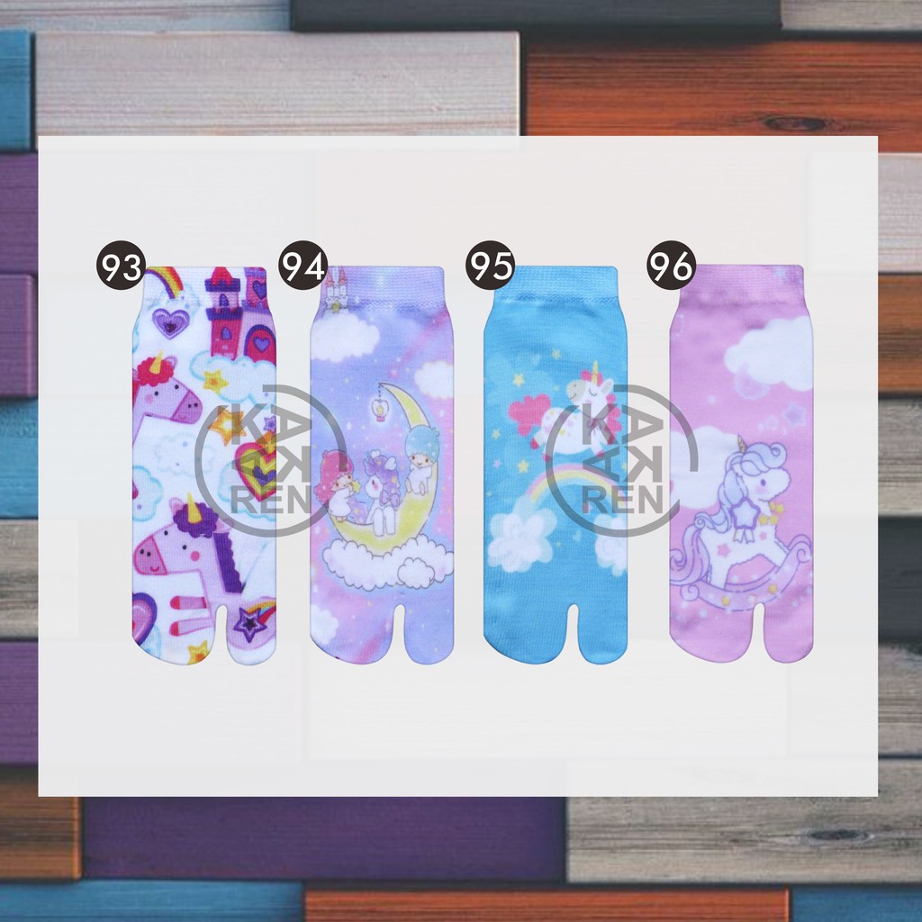 Kaos Kaki Jempol Anak Printing Karakter Unicorn, Doraemon, Mickey Mouse E