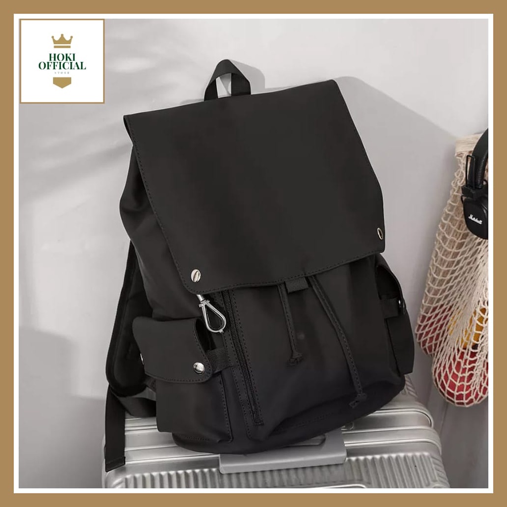 [COD] Ransel Sekolah Pria Wanita Tas Laptop Up To 16 Inch Tas Wanita Pakai Tali Serut Kapasitas Besar Backpack Korea Stylish TrendyHokiOfficial