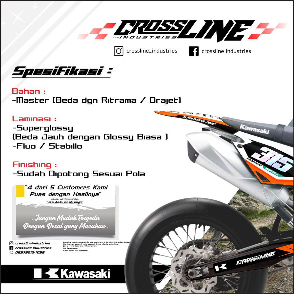 DECAL KLX BF TERBARU PUTIH MURAH DAN TERLENGKAP