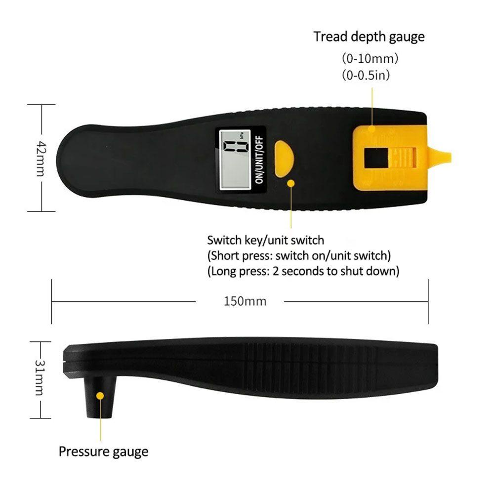 Solighter Alat Monitoring 2-in-1 100psi Pengukur Tekanan Ban