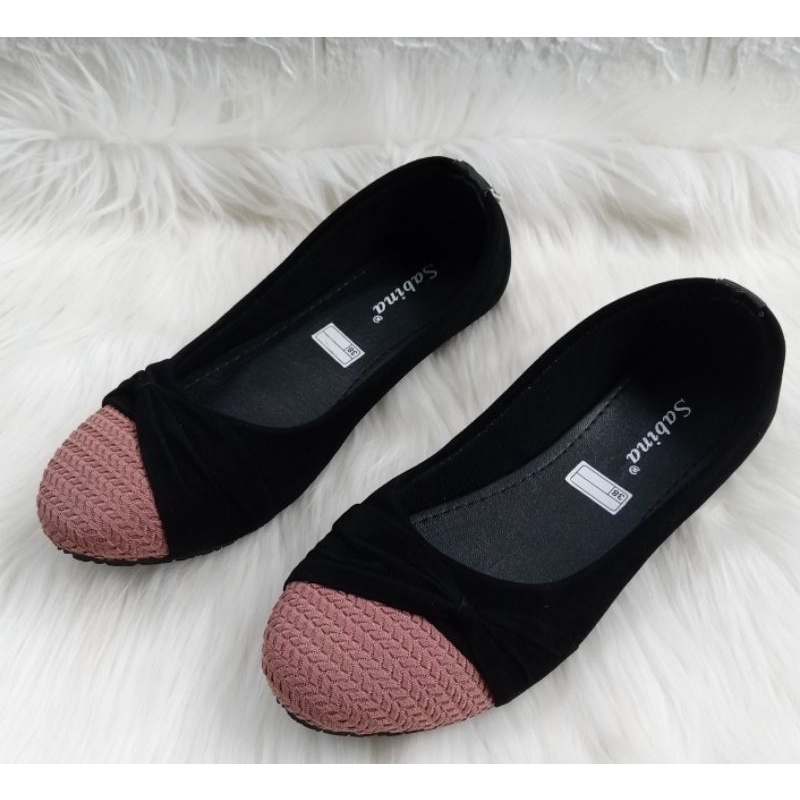 Sepatu Wanita Casual Flat Shoes Wanita Terbaru Balet Sol Karet