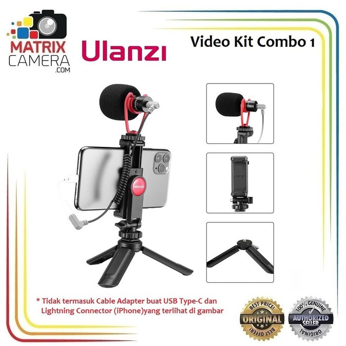 Ulanzi Video Kit Combo 1 Paket Vlog buat Vlogging Mic Tripod Holder