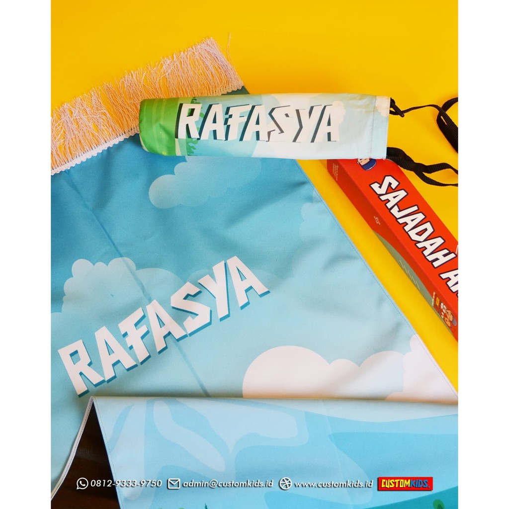 READY STOCK!! SAJADAH ANAK PRINTING, SAJADAH ANAK CUSTOM, SAJADAH TRAVELING (CUSTOMKIDS)-5