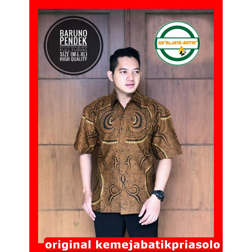 ATASAN BATIK PREMIUM KEMEJA BATIK SOLO Lengan Panjang Lapis Furing Rajasakti Abhi Candra  Natanegara