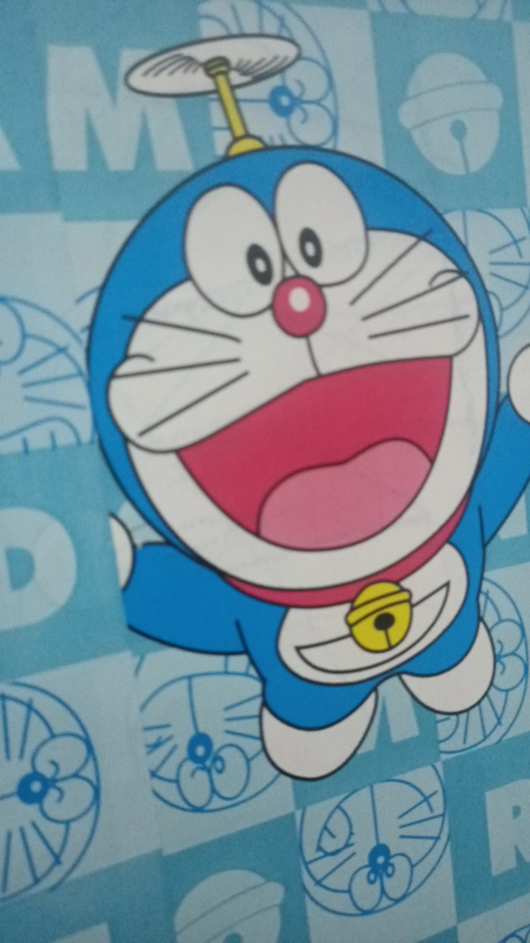 Doraemon Abjad Biru Wallpaper Sticker Dinding Karakter Anak  Ukuran 45 Cm X 10 M